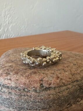 Handmade (by me) 925 Silver Abstract Sculptural Rustic Organic Ring [7]